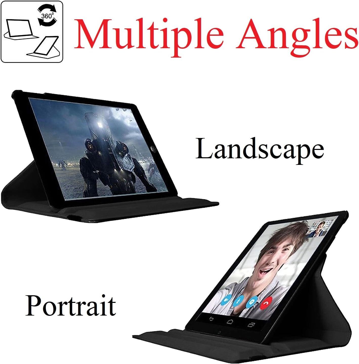 For iPad 10th 9th 8th 7th 6/5th Gen Leather Smart Flip Case Rotating Stand Cover