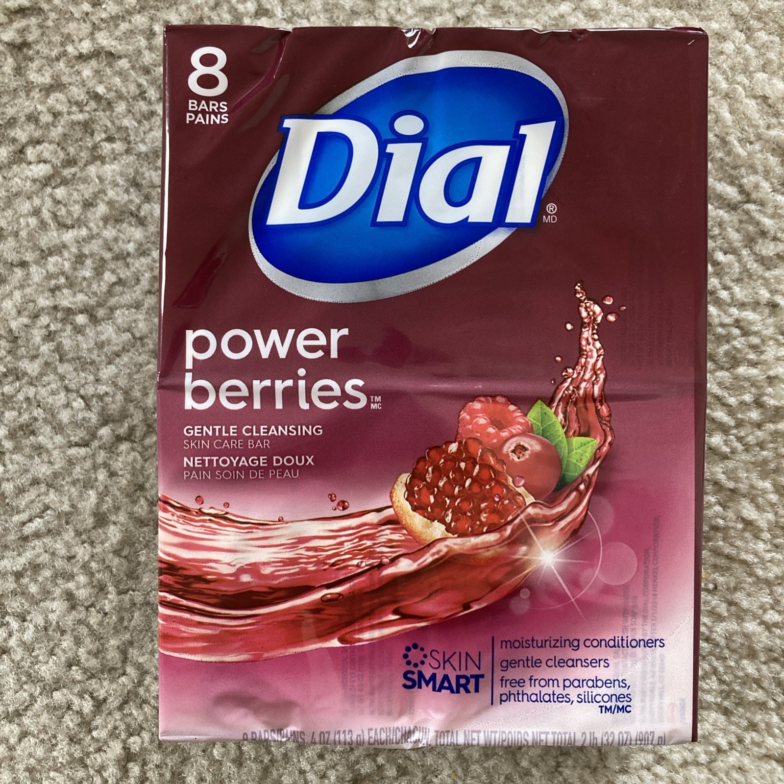 Dial Power Berries Bar Soap 4oz - Red (8 Pack) - SEALED. Rare!