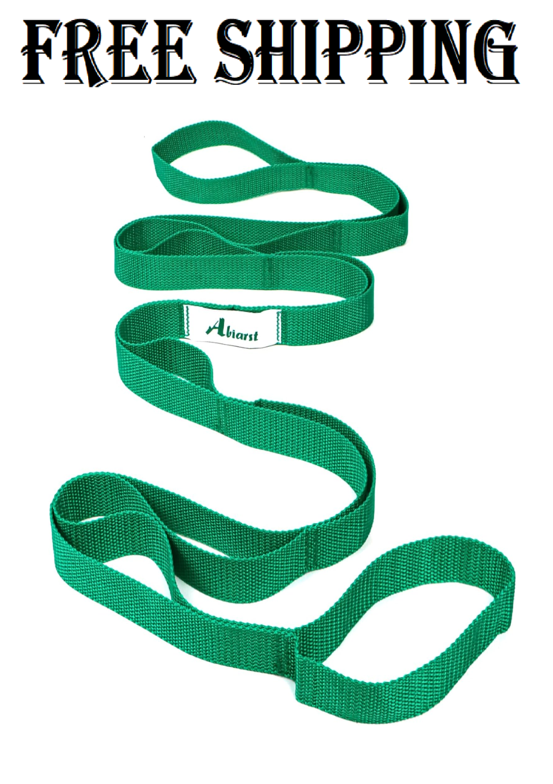 Abiarst Stretching Strap Yoga Strap for Physical Therapy, 10 Loops Yoga Strap...