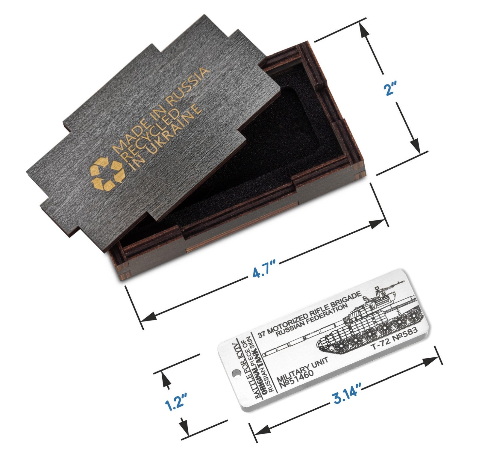 Crafted in Ukraine from Recycled Material, Engraved Custom Keychain, Metal Art