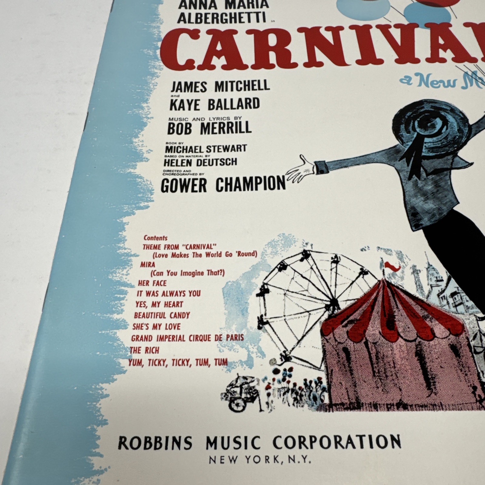 CARNIVAL Vocal Selection Bob Merrill Sheet Music Songbook Broadway Vintage 1961