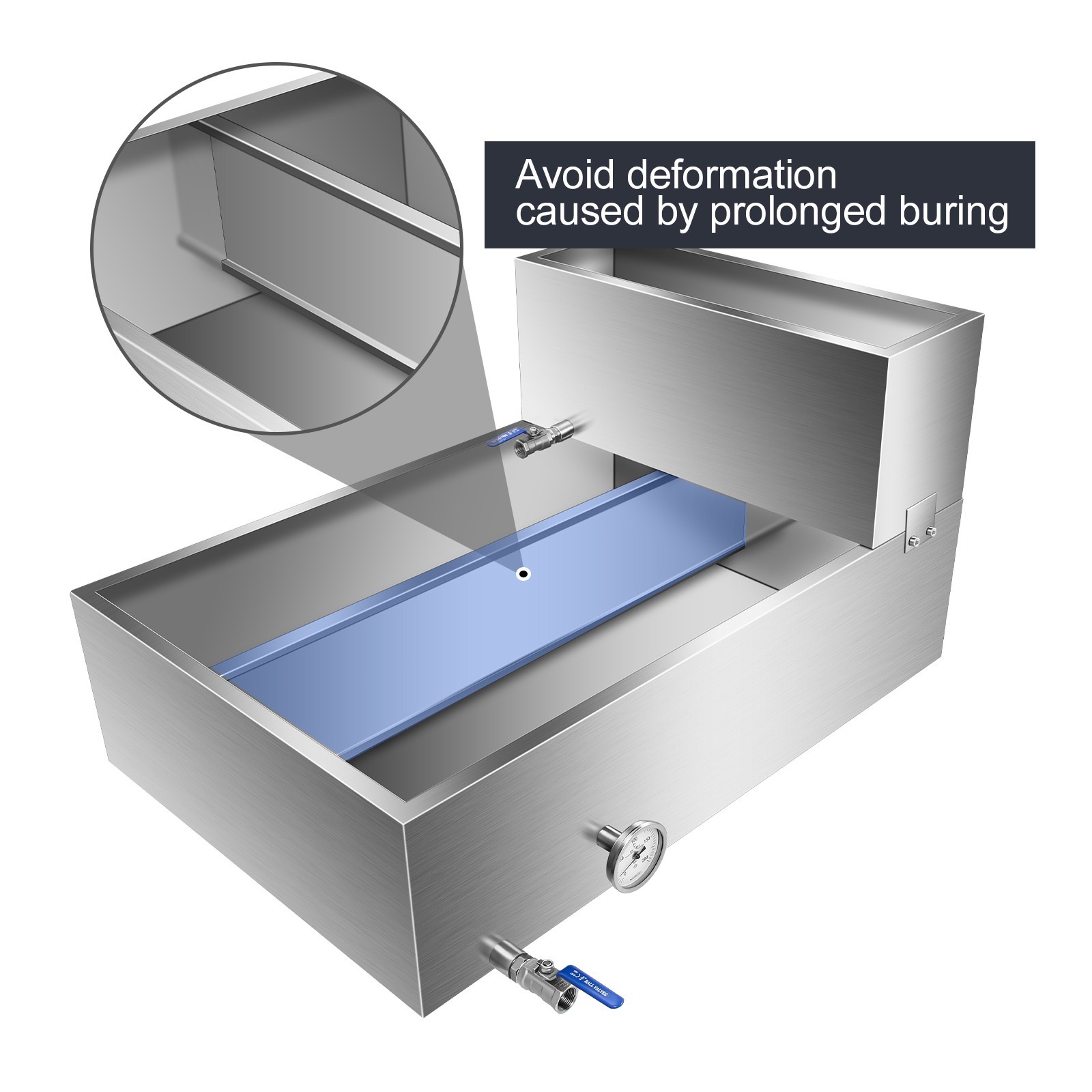 24X36X19 Maple Syrup Evaporator Pan Stainless with Valves and Thermometer