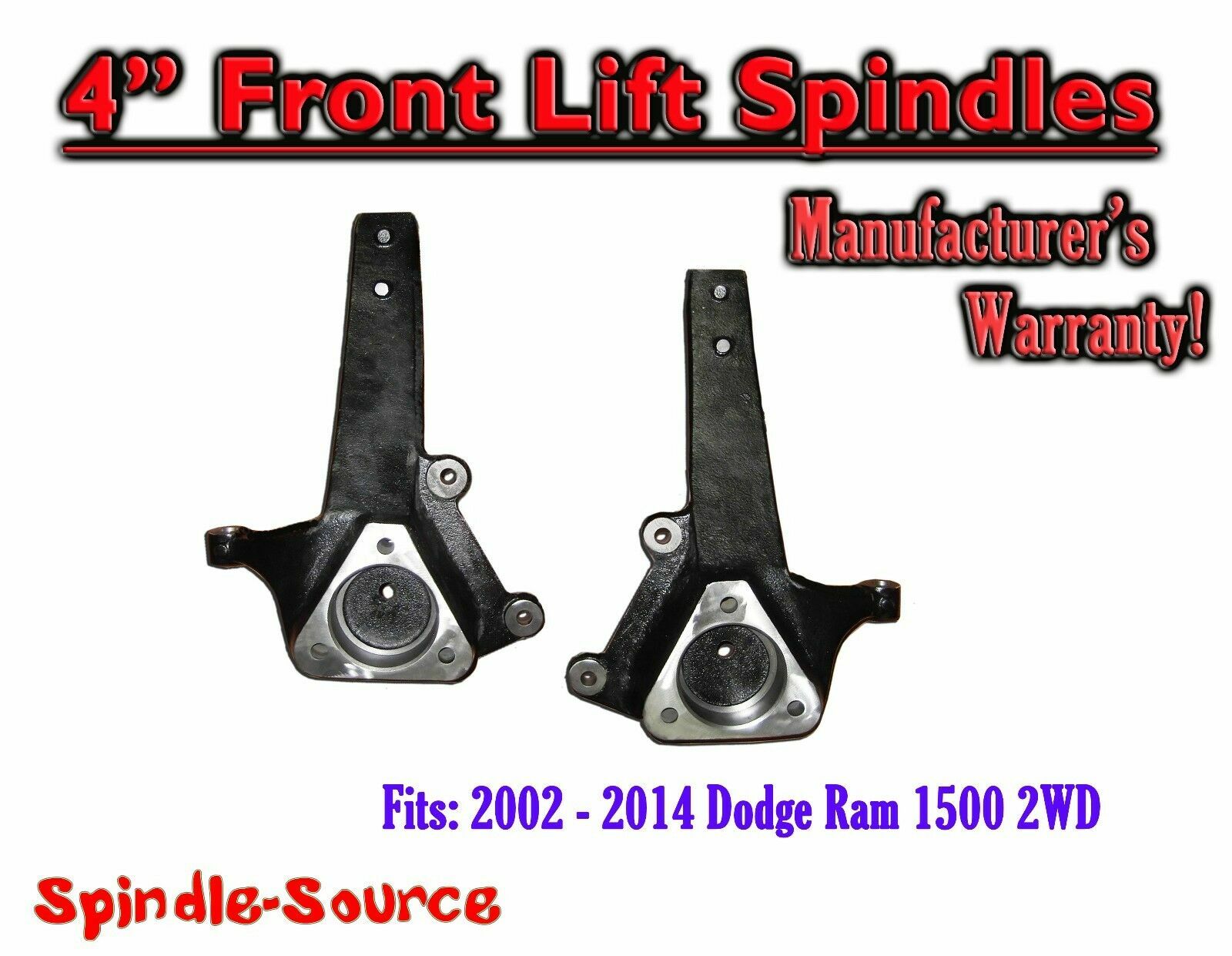 2002 - 2018 Dodge Ram 1500 2WD 4" inch LIFT Spindles 02-14 02-08 09-12 13-14