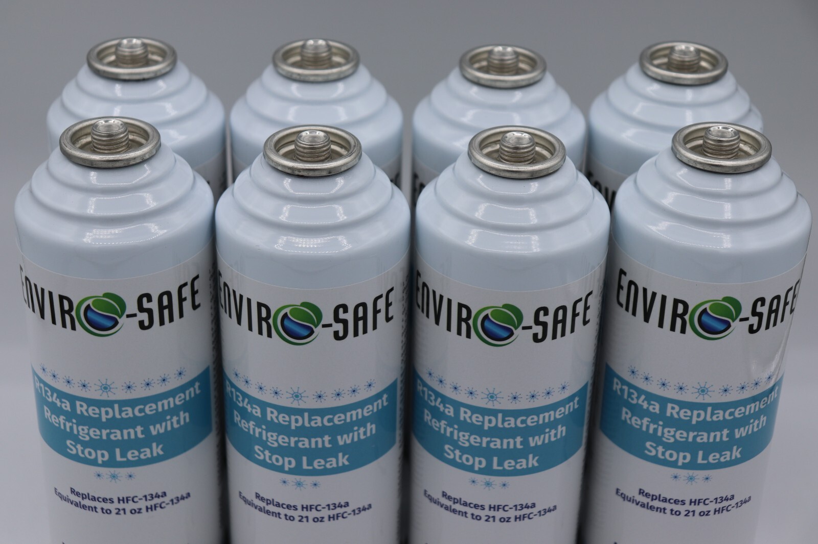 Enviro-Safe Auto R134a Replacement Refrigerant with Stop Leak, 8 cans