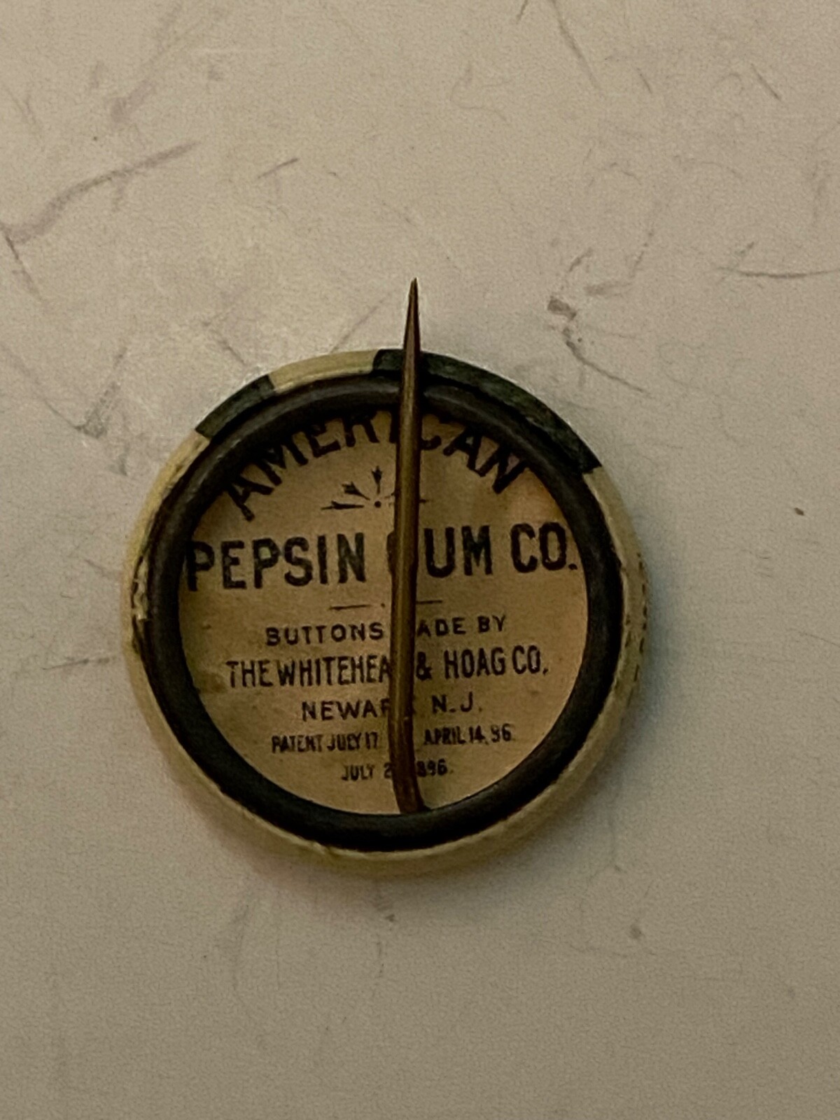 c1900 W.E. Gladstone, English Statesman, American Pepsin Gum pin