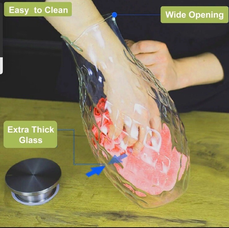 ✅68 Ounces Glass Pitcher With Lid Hot Cold Water Pitcher Carafe Jug With Handle