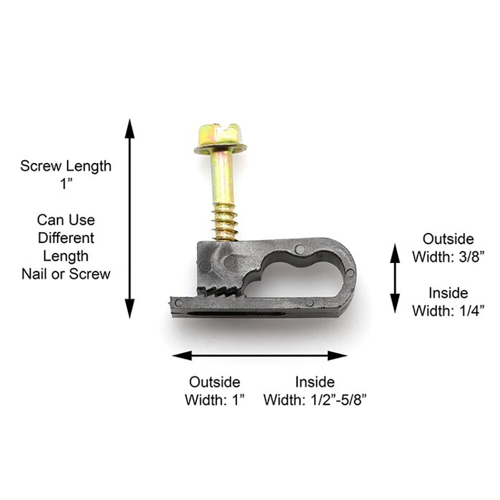 SatelliteSale Grip Clip Dual Cable Clips - Black 100 Count