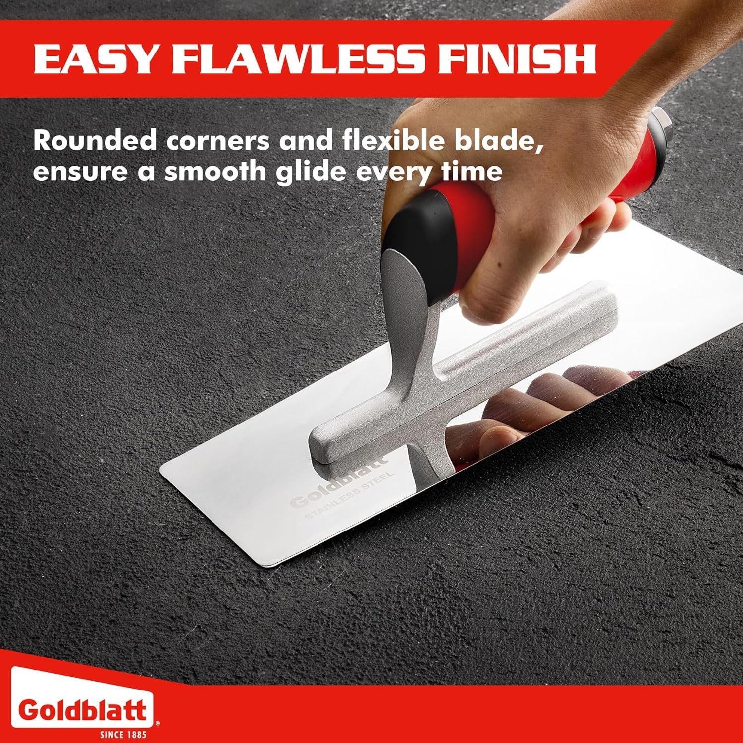 Goldblatt 3PIECE Venetian Plaster Finishing Trowel Set Drywall & Concrete Trowel