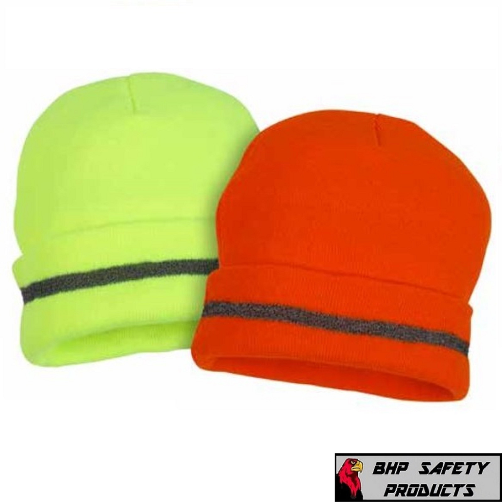 Hi-Vis Insulated Safety Bomber Reflective Jacket with Winter Weather Beanie Hat