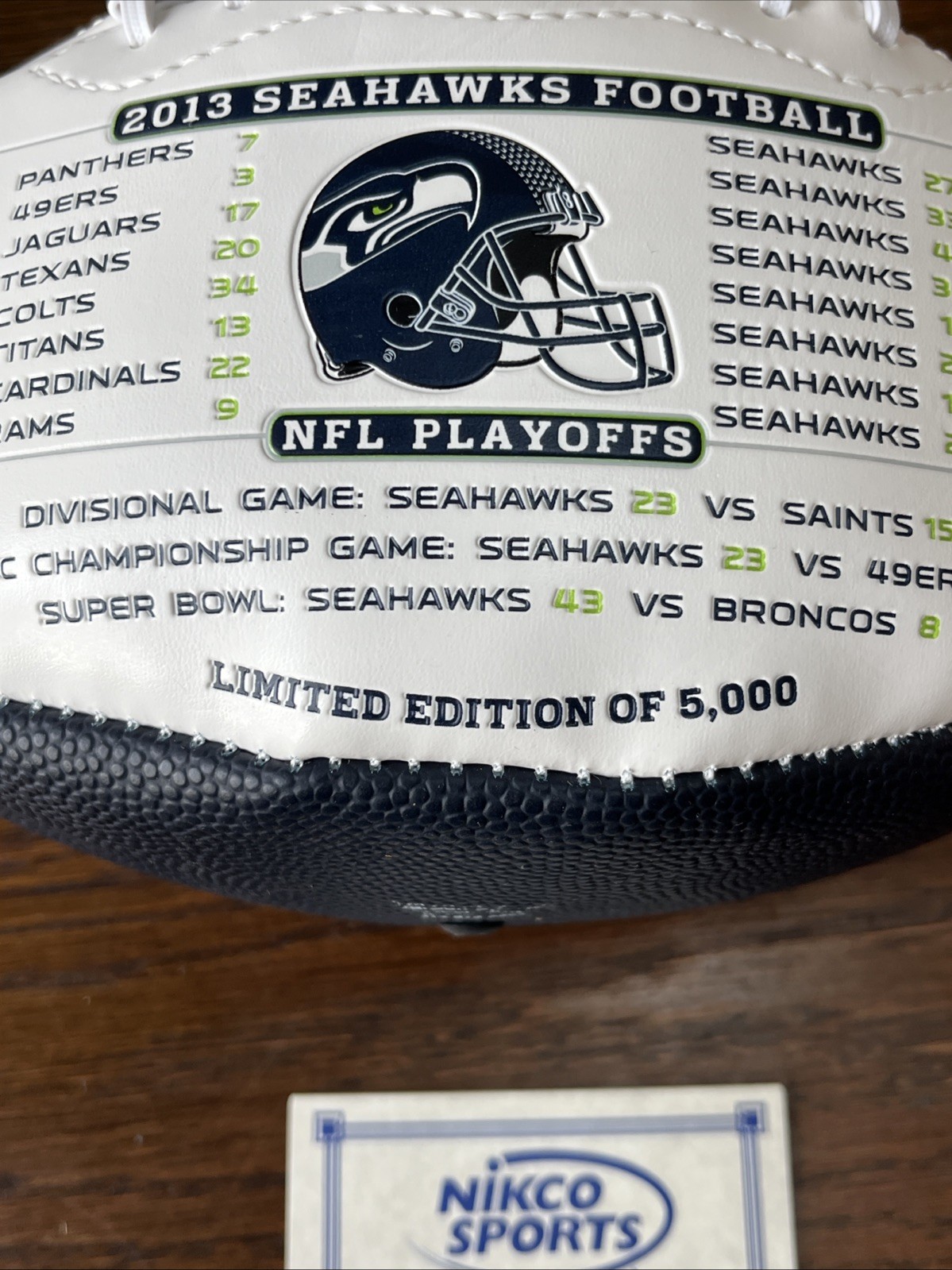 Seattle Seahawks Super Bowl XLVIII Champions Football Limited Edition COA! NIB