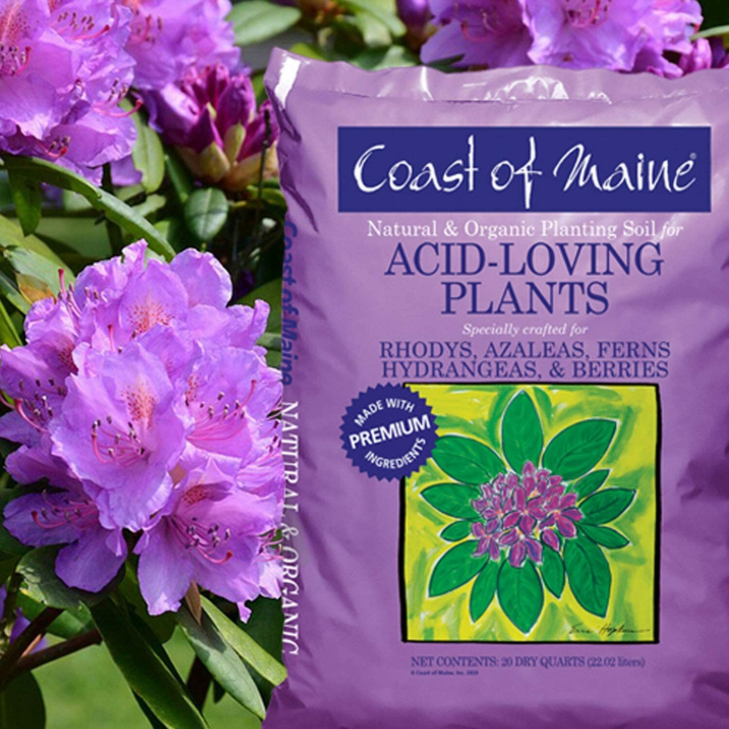 Coast of Maine Organic Potting Soil for Acid Loving Plants, 20 Qt Bag (10 Pack)