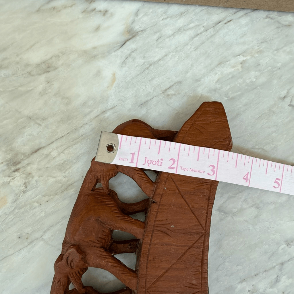 Vintage Hand Carved Wooden Elephant Bridge Figurine Home Decor Made In Thailand