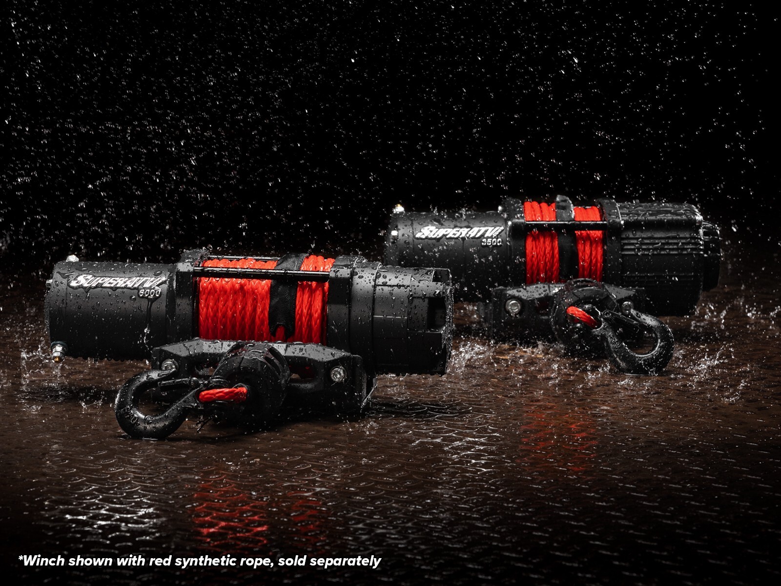 SuperATV Heavy-Duty 6000 Lb. Synthetic Rope ATV UTV Winch - With Wireless Remote