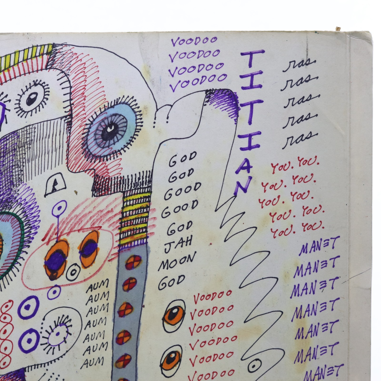 Jon Sarkin JS-2021-T8824 Ink and Marker on Cardboard Album Sleeve 2021