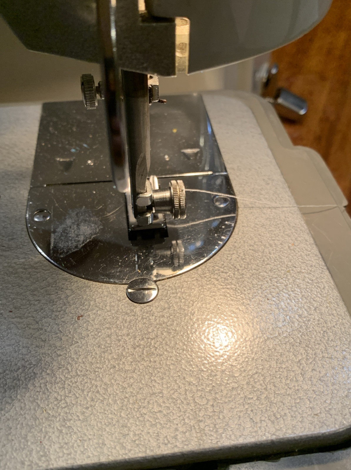 Vintage WHITE Gaiety Sewing Machine Model 703 with Pedal And Cover *Read