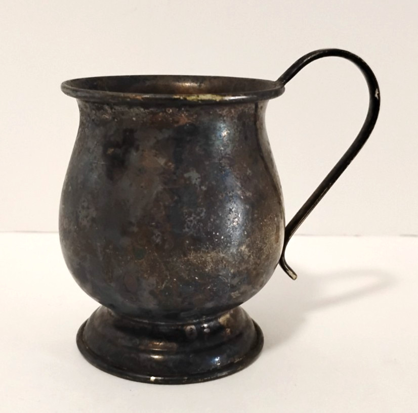 Vintage Silver Plated Small Teacup READ