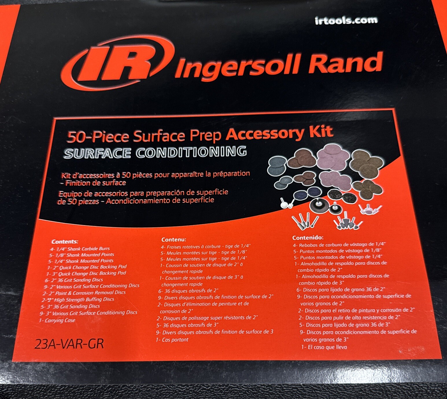 Ingersoll Rand 23A-VAR-GR 50-Piece Surface Prep Accessory Kit