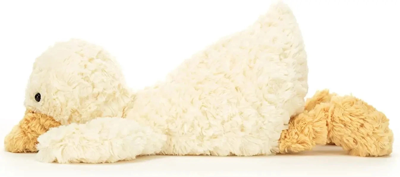 Jellycat Tumblie Duck Stuffed Animal - Medium 14" Soft Plush Toy with Tags & Bag