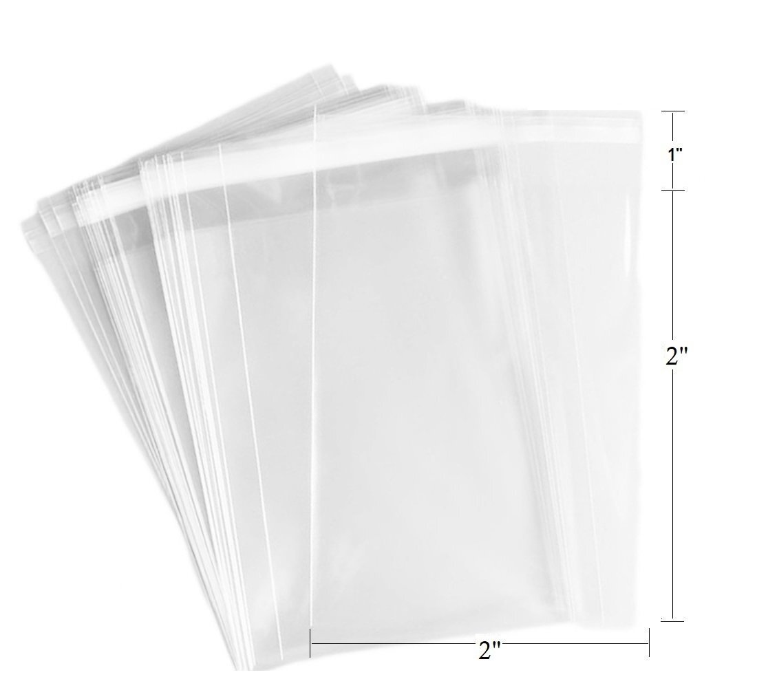 100pc 2Mil Clear Flat Re-Sealable Food Grade Cellophane OPP Bags for Candy,...