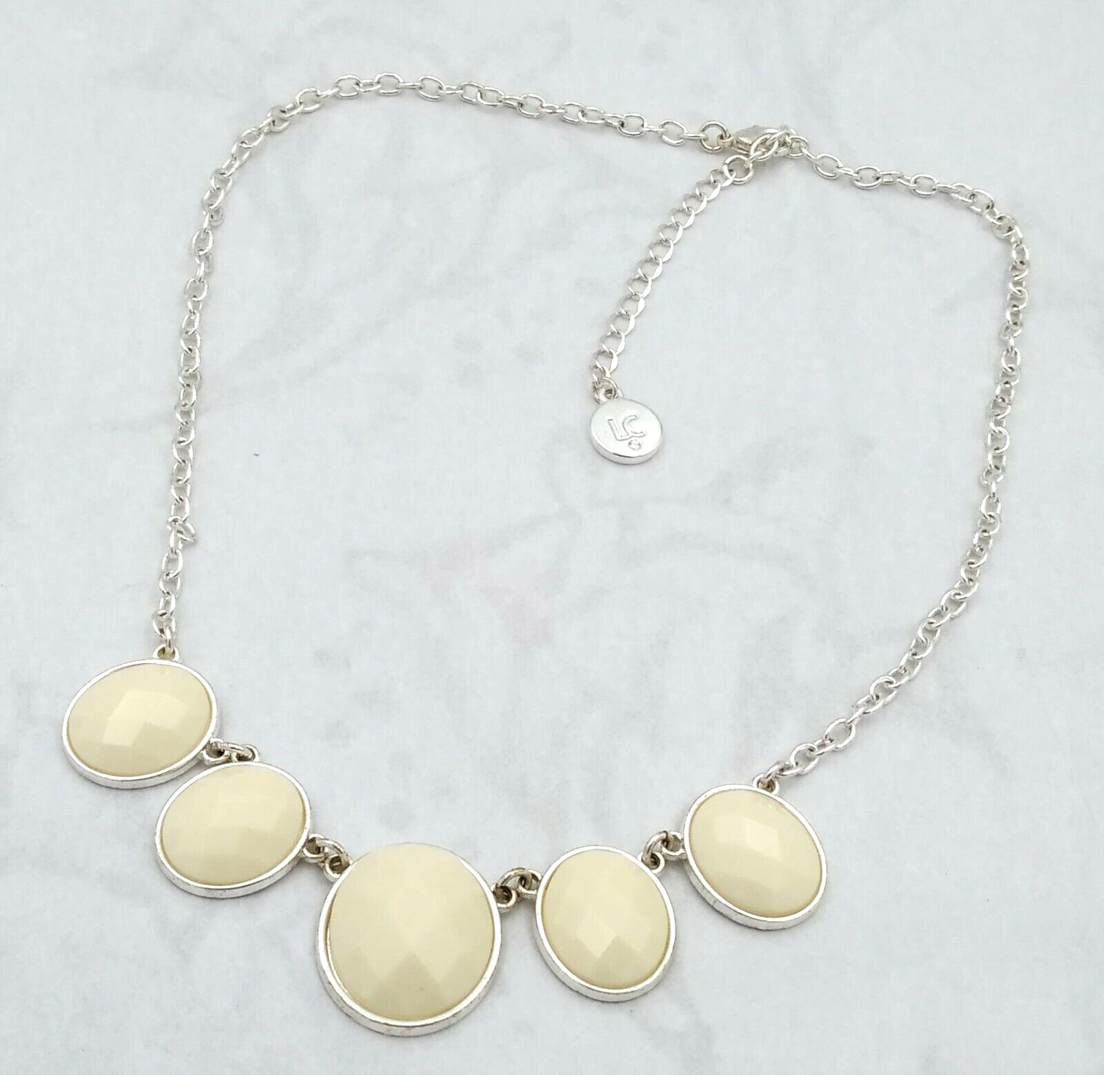 Liz Claiborne~~Beautiful~~Silver Tone 15-18" Choker-Style Necklace~~Lemon Drops