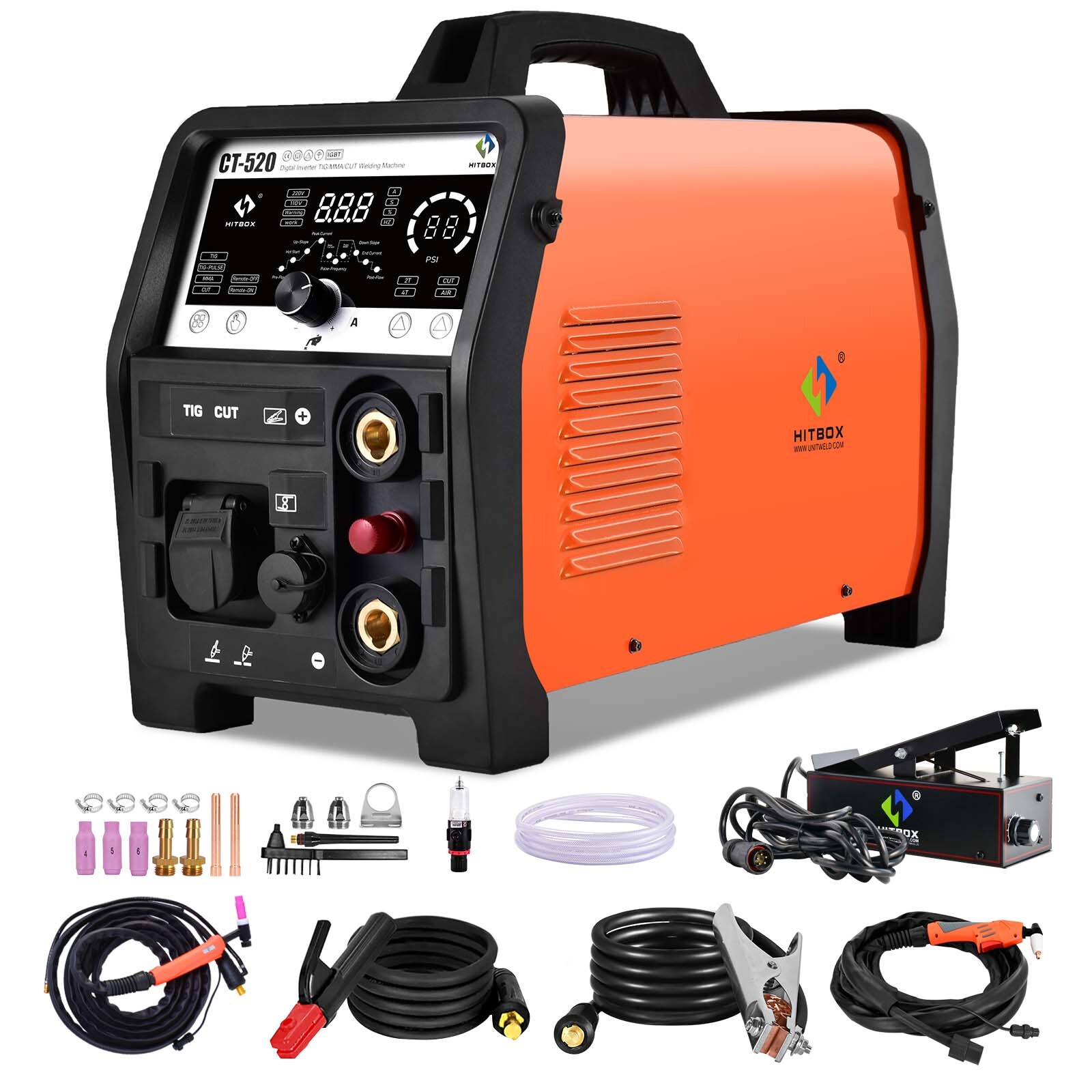 200A Air Plasma Cutter 110V/220V TIG/MMA/Pulse TIG Welder with foot pedal US