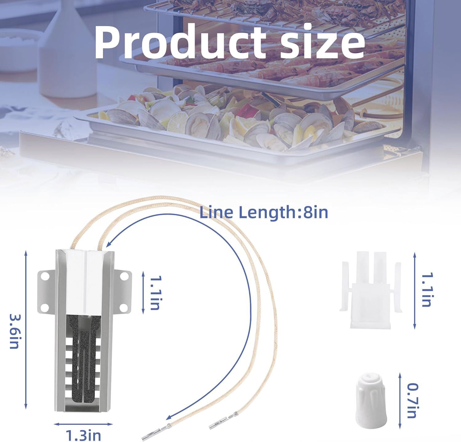 WB13K21 Igniter for GE Kenmore Frigidaire Samsung Hotpoint 5303935066 WB13K0021