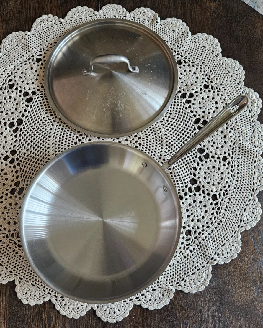 All-Clad D3 12" Stainless Steel Skillet with Lid