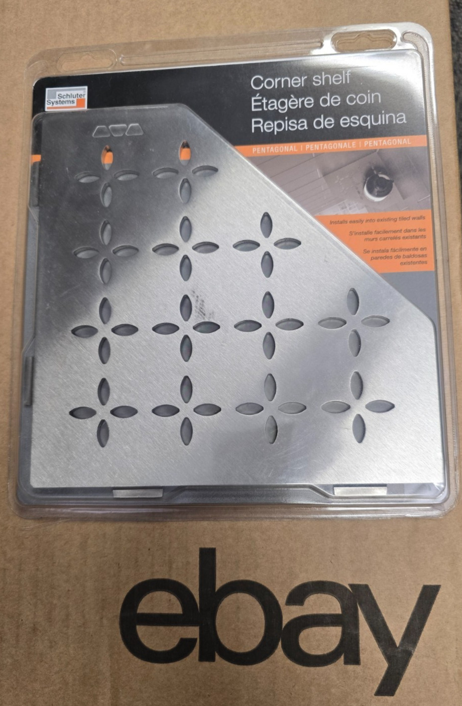 Schlüter SHELF-E Floral Design Wall-Mount Corner Shelf SES2D5EB SAME DAY SHIP!