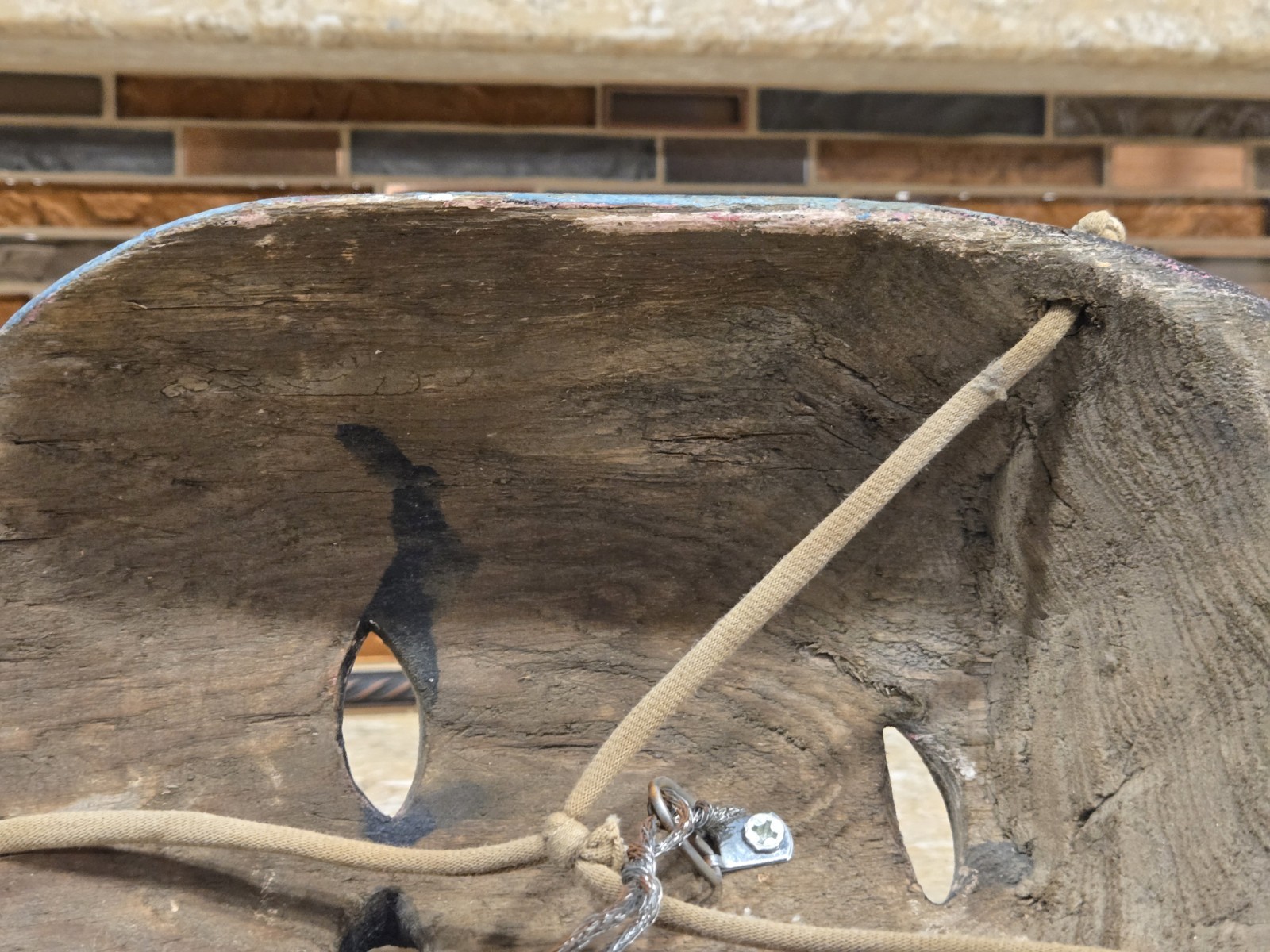 VINTAGE/ANTIQUE AUTHENTIC DANCE MASK HAND CARVED HAND PAINTED WOOD OLD