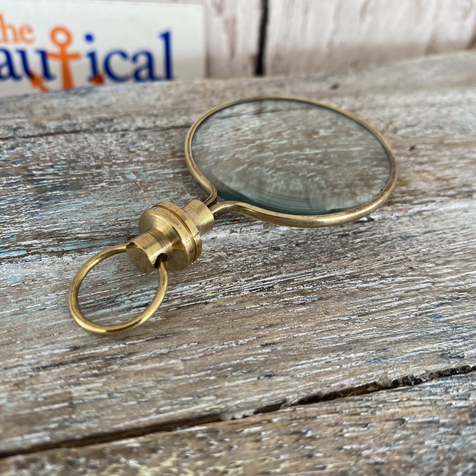 Brass Magnifying Glass - Round Magnifier, Necklace Monocle Pendant, Page Reading