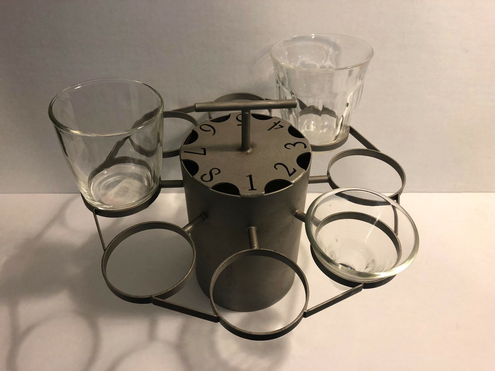 Whiskey Flight Industrial Style 8 slots metal mancave barware Bourbon Scotch