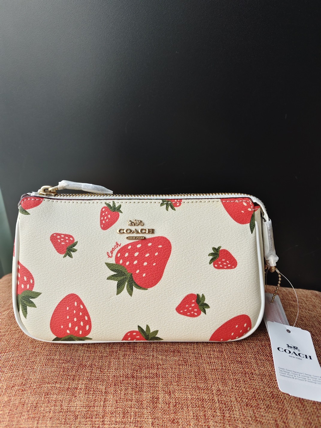 Coach Nolita 19 Cute Strawberry Print Shoulder Bag Fashion Small Handbag
