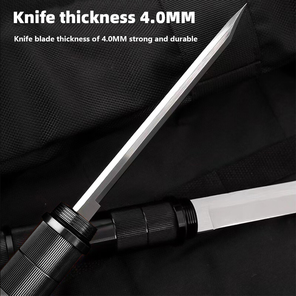 Outdoor Survival Combat Knife Tactical Knife Pipe Stick Knife w/ Fire Starter US