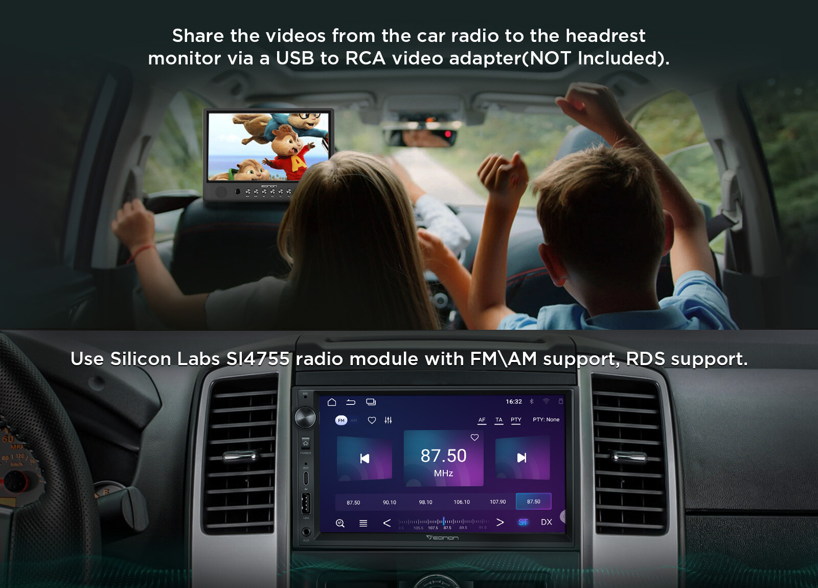 Android 13 Car Radio Stereo Bluetooth Double 2 Din 7" IPS Apple CarPlay FM Audio