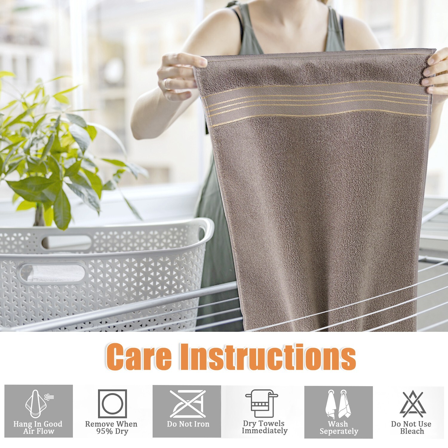 100% Cotton Premium Soft Towel 3PCS Soft Gold Luxury Absorbent Face Cloth Bath