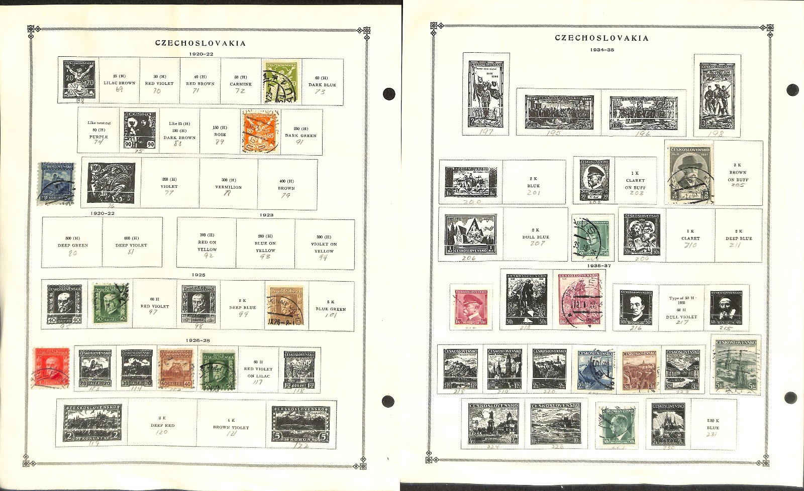 Czechoslovakia Stamp Collection on 40 Scott International Pages, 1918-1968 (BG)