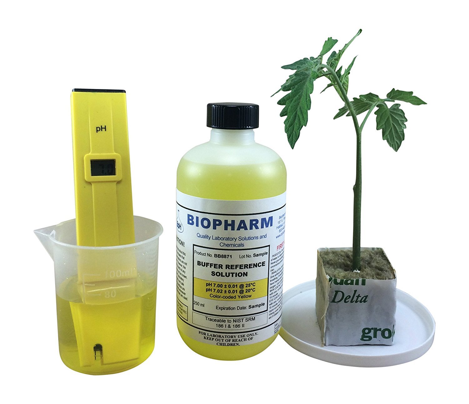 Biopharm Buffer Calibration Solution (4) each 8oz bottles pH 4, 7, 10, and ES