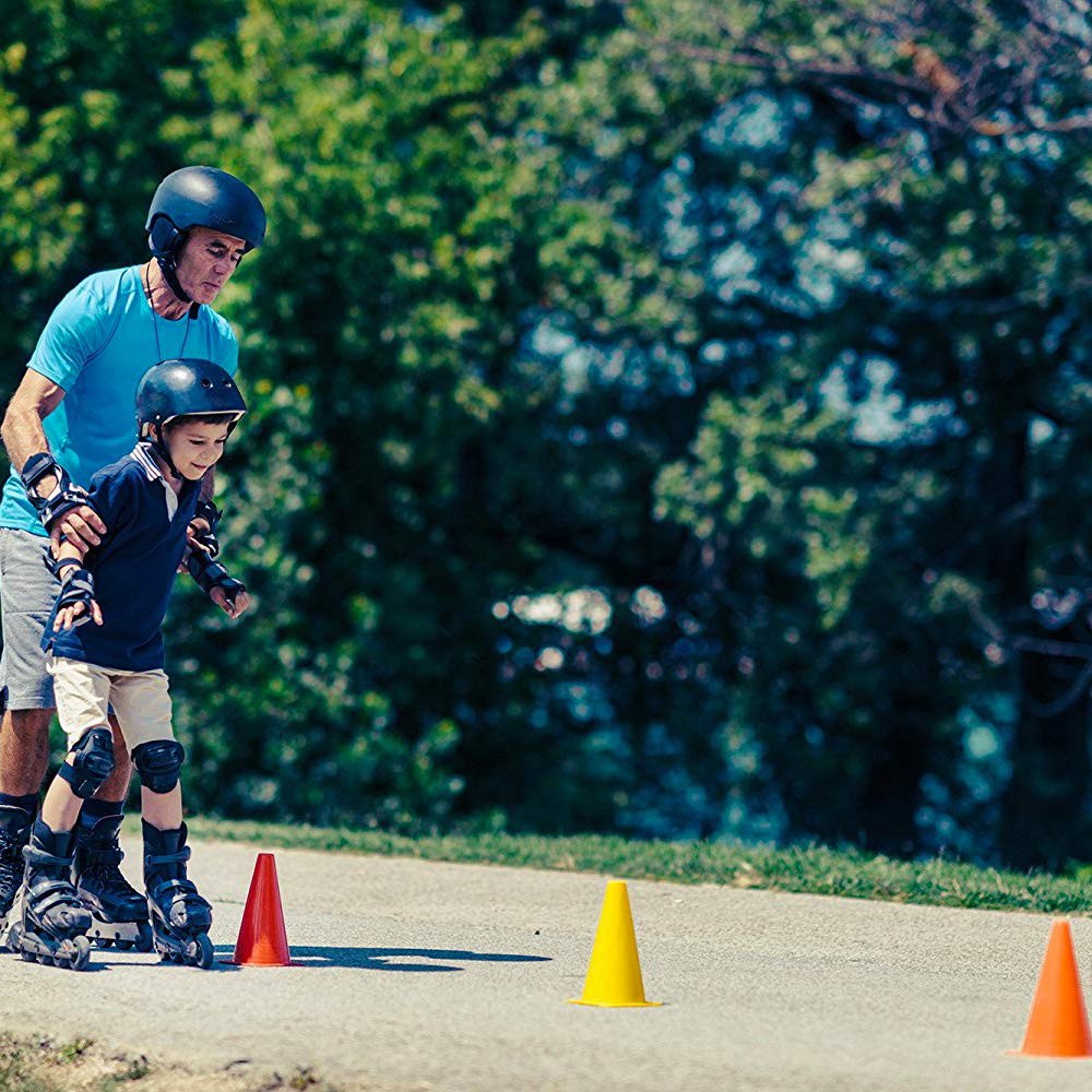 Multipurpose Training Cones Set of 12, Soft & Durable Traffic Cone for Safety...
