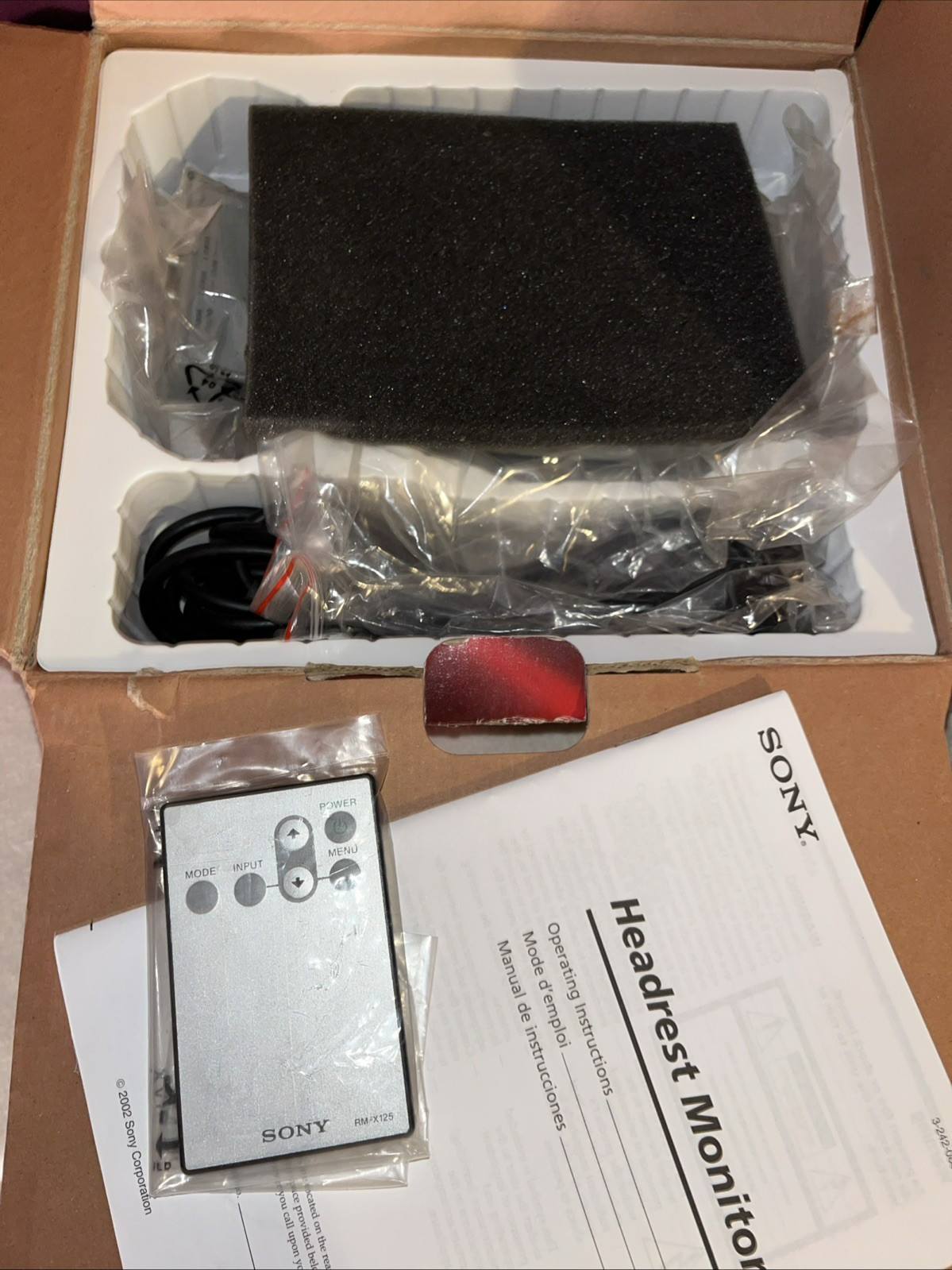 2 X Vintage Sony XVM-H6 Headrest Monitor 5.8” Wide Screen 2 X Remote Controls