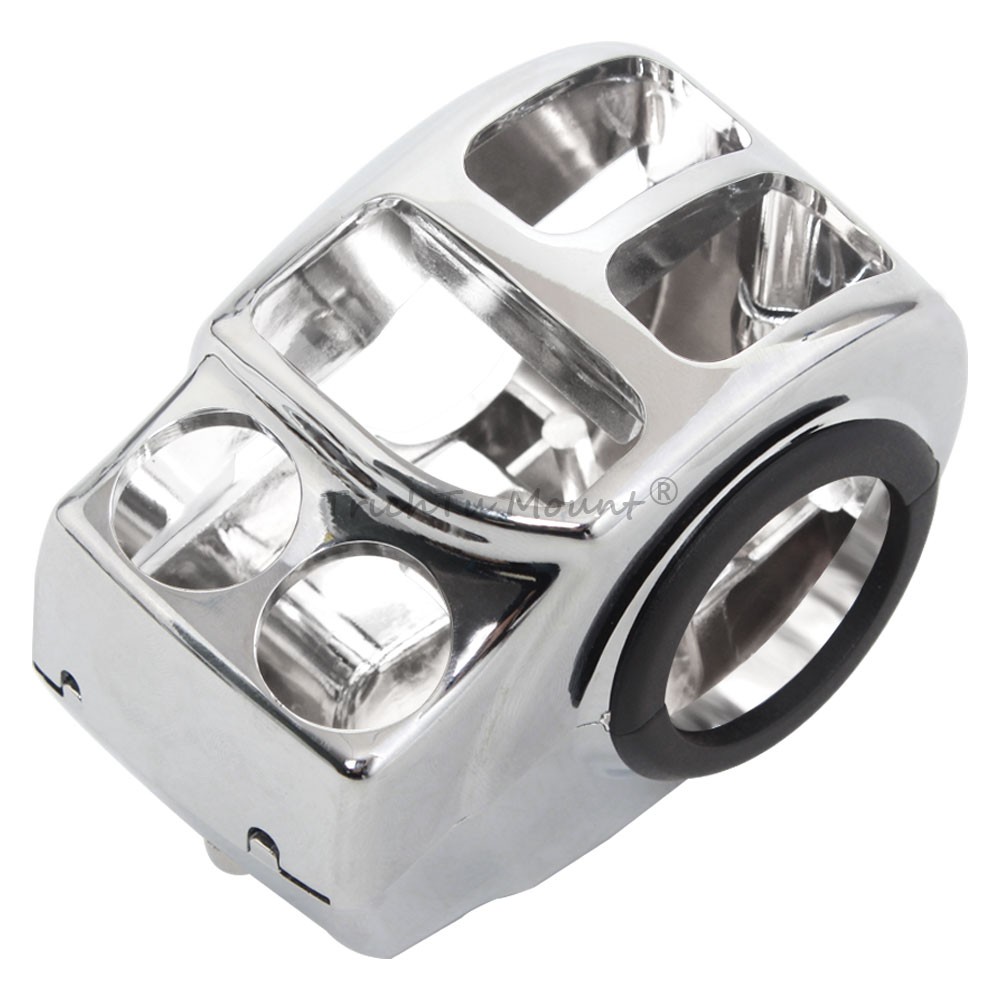 2Pcs Chrome Hand Control Switch Housing Covers For Harley Road King Street Glide