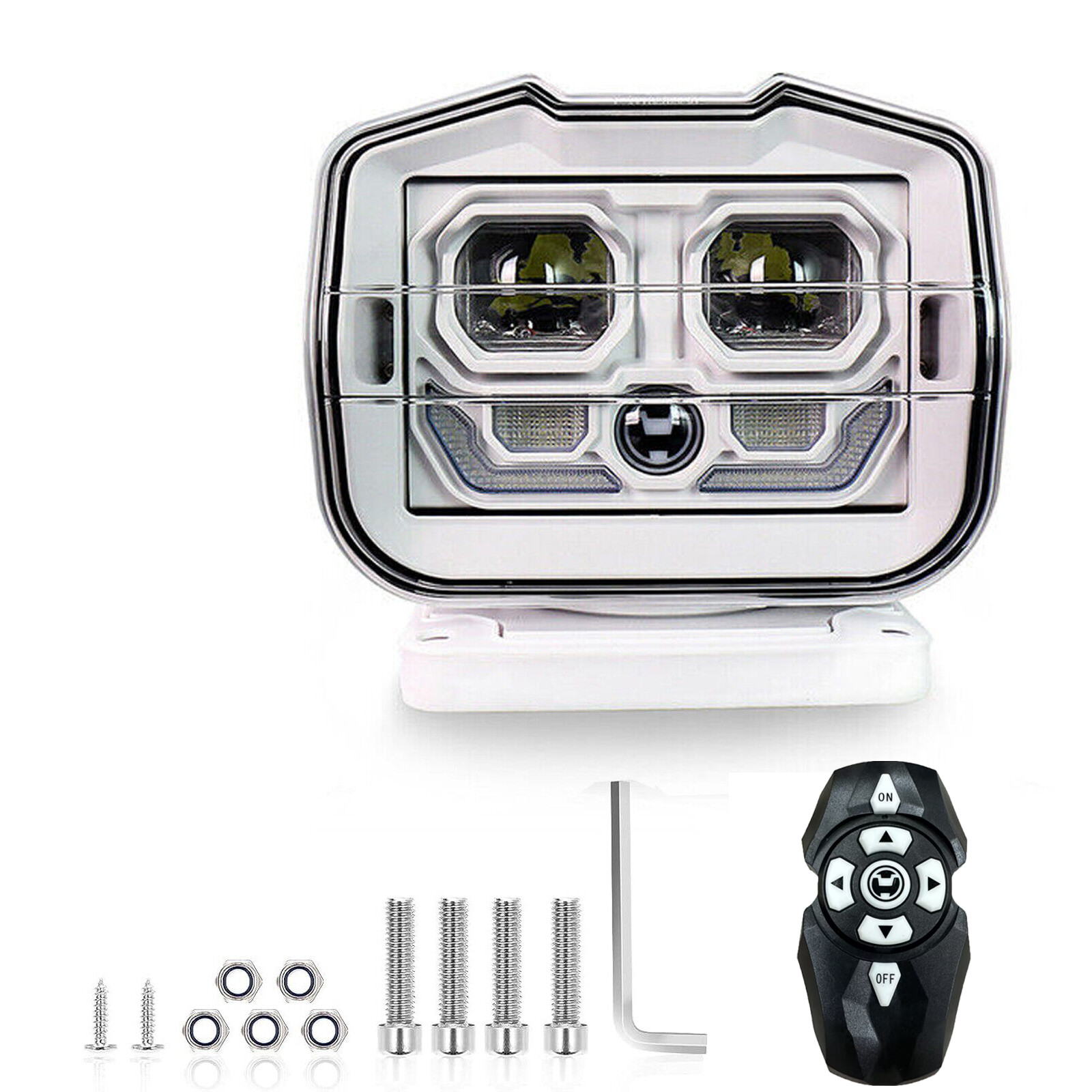 60W LED Remote Control Boat Off Road Truck Searchlight 360° Wireless Spotlight