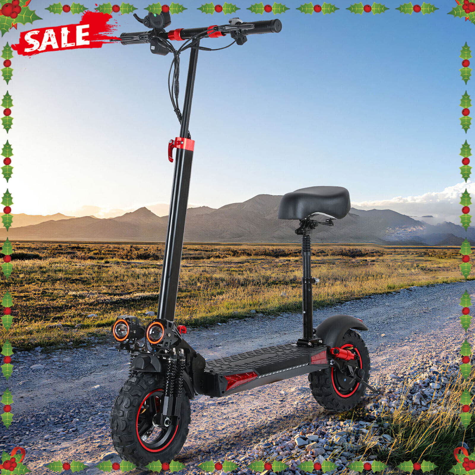 48v 1200W Electric Scooter For Adult 11"Off Road Fat Tires Fast Speed USA MAX x6