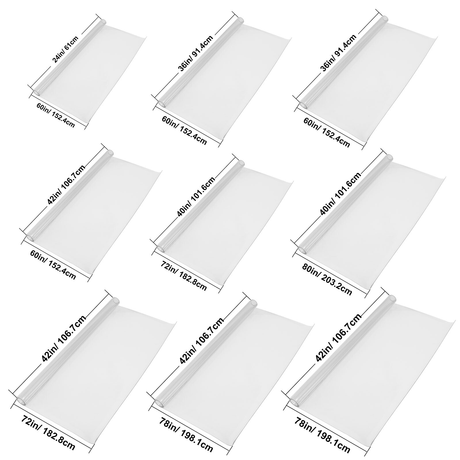 VEVOR PVC Clear Tablecloth Waterproof Table Cover Plastic Desk Protector