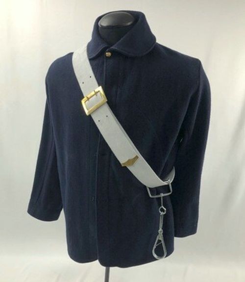 White Buff Leather Cavalry Carbine Sling with Clip