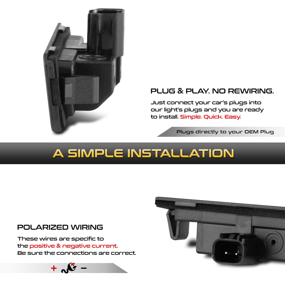 [F'King Bright] 10-14 Mustang 08-11 Focus 09-18 Flex LED License Plate Lamp Pair