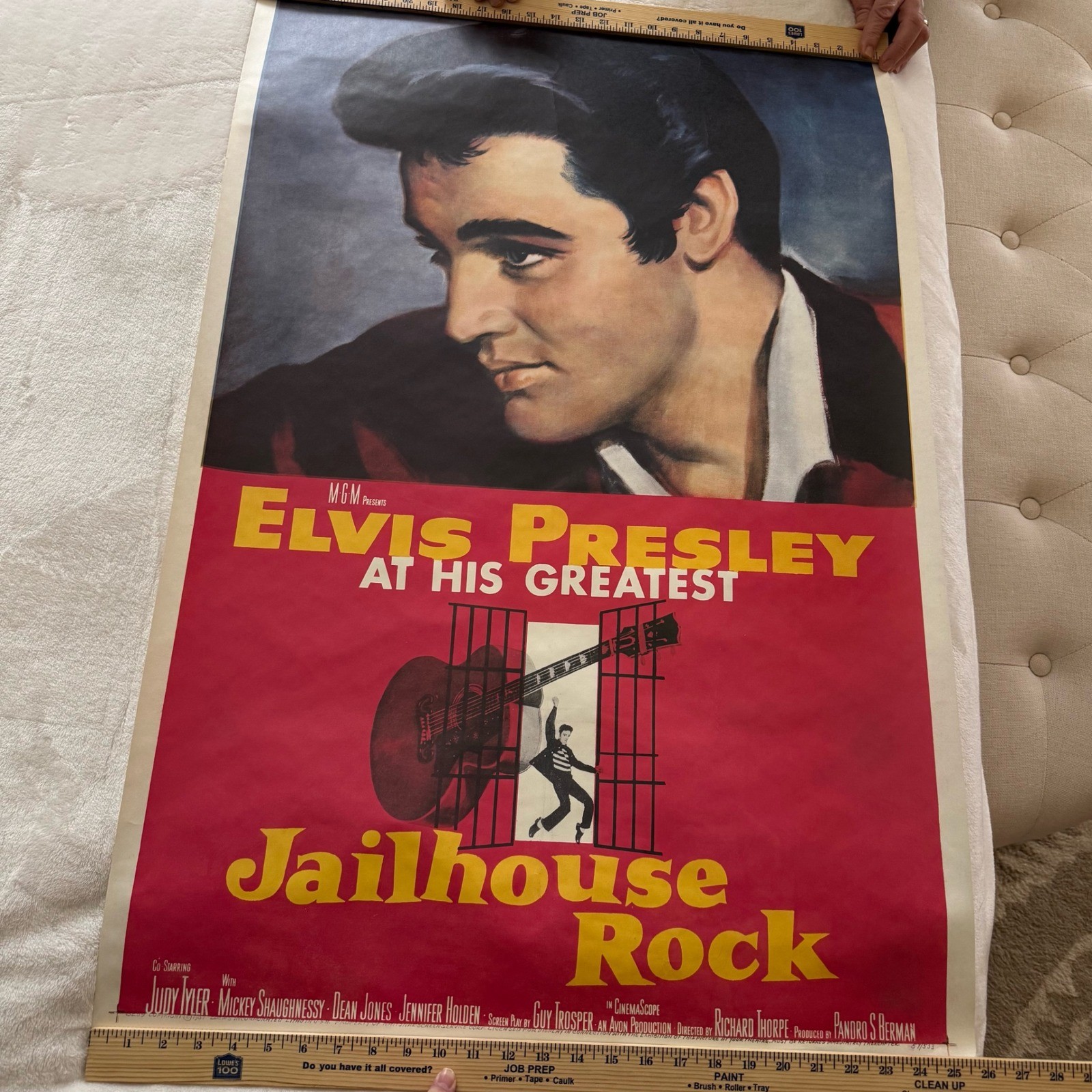 Elvis Presley Jailhouse Rock Vintage Movie Poster 27x41 MGM At His Greatest