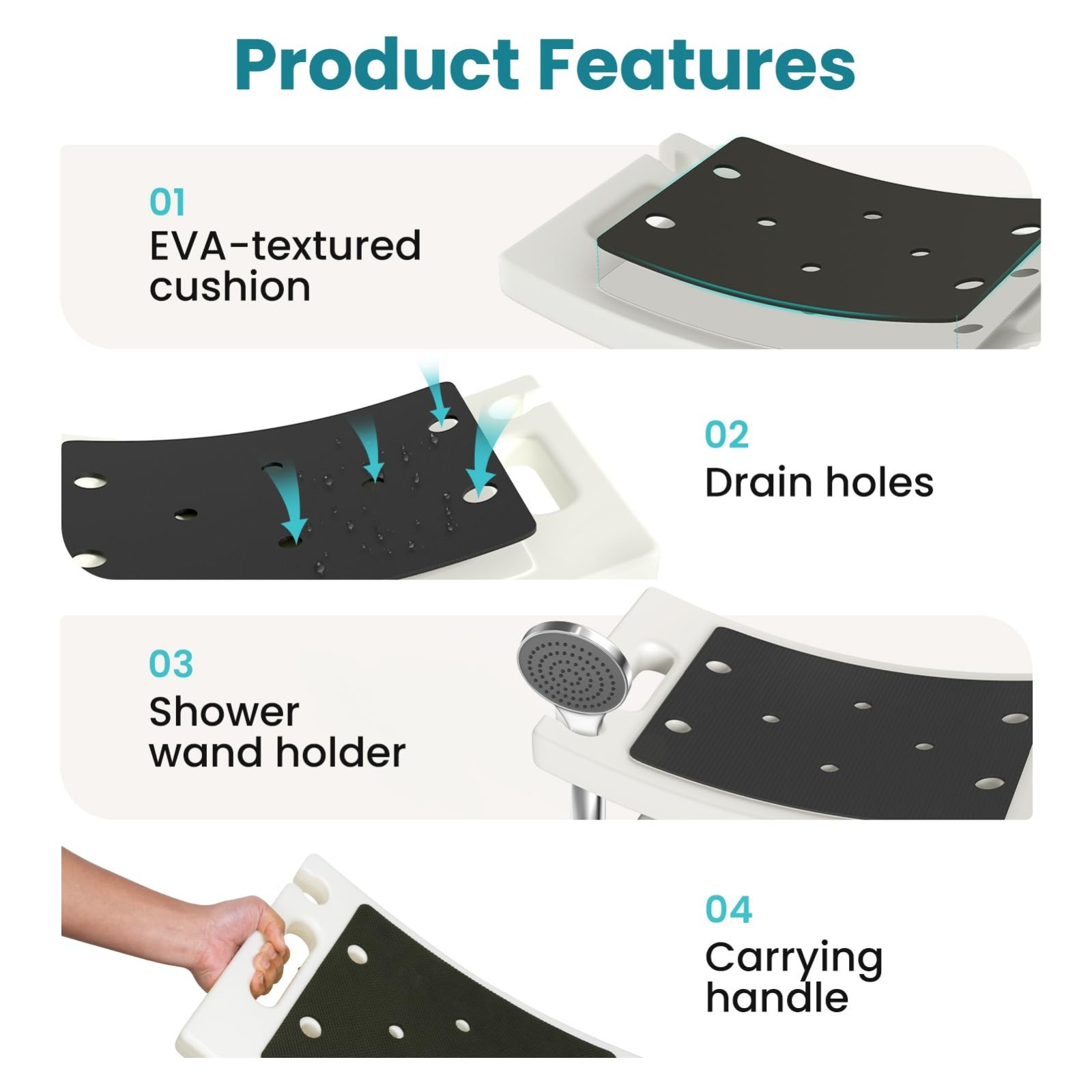 WAYES Adjustable Medical Shower Chair Bath Tub Seat Bench Stool