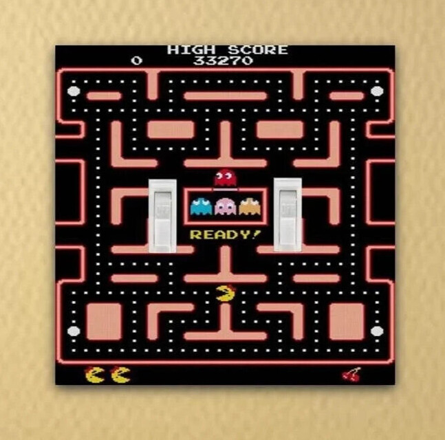 Ms. Pac-man Light Switch Plates Outlet cover rocker plate home decor