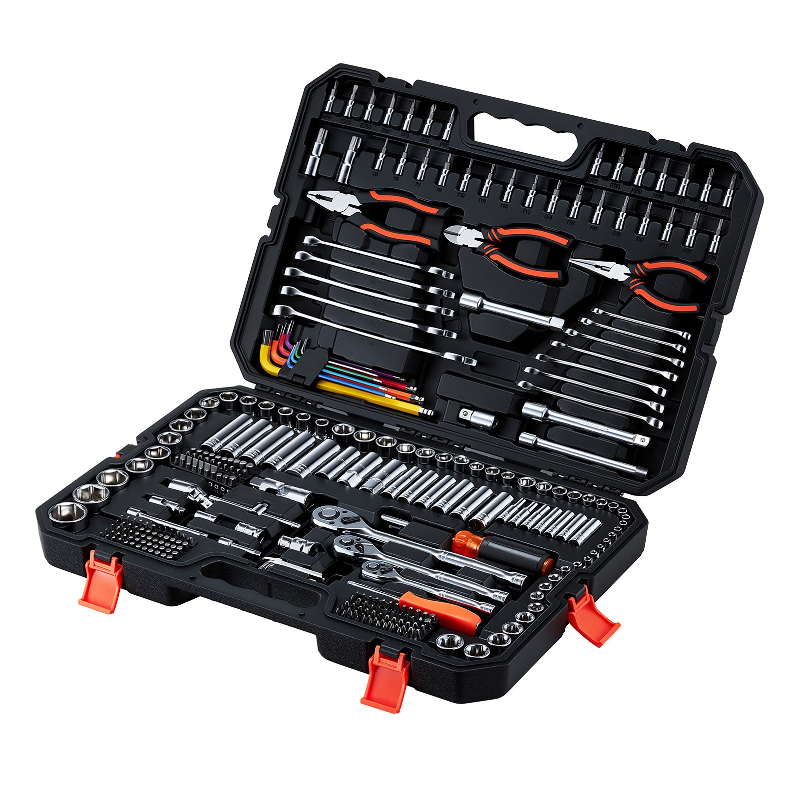 Uimoso 314-Piece Mechanics Tool Kit with Metric Socket Set for Vehicle Repairs