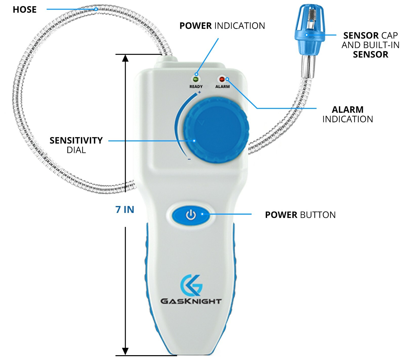 GasKnight Pro Natural Gas Leak Detector Battery Operated Propane Gas Detector